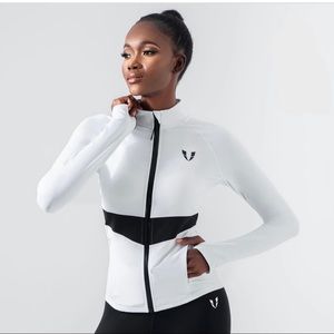 New White Large Firm Abs Body Fit Soft Sports Jacket